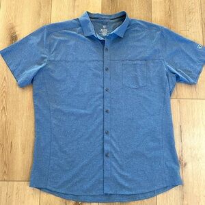 Kuhl Shirt Men’s Size XL Bluish Grey Optimizr Casual Blue Button Down